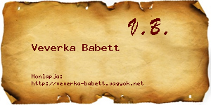Veverka Babett névjegykártya